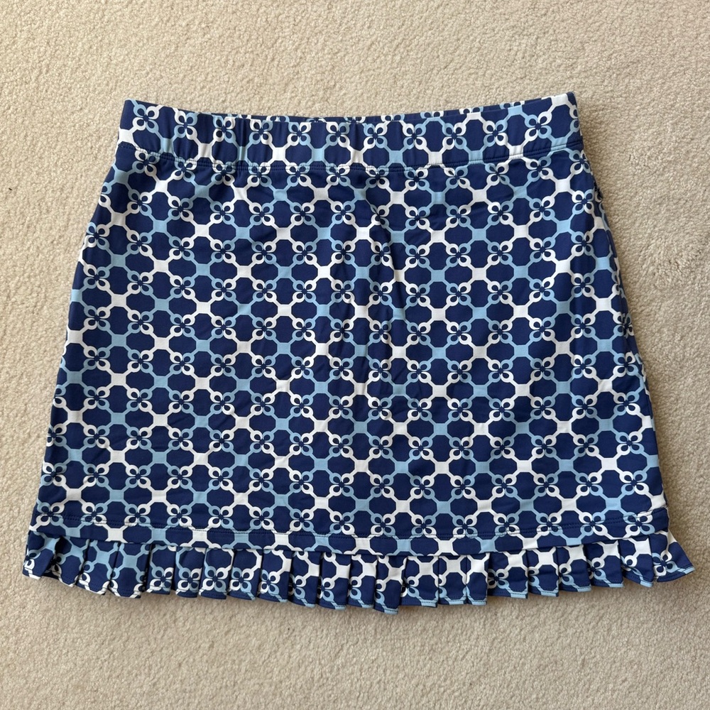 J. McLaughlin Blue Patterned Skort